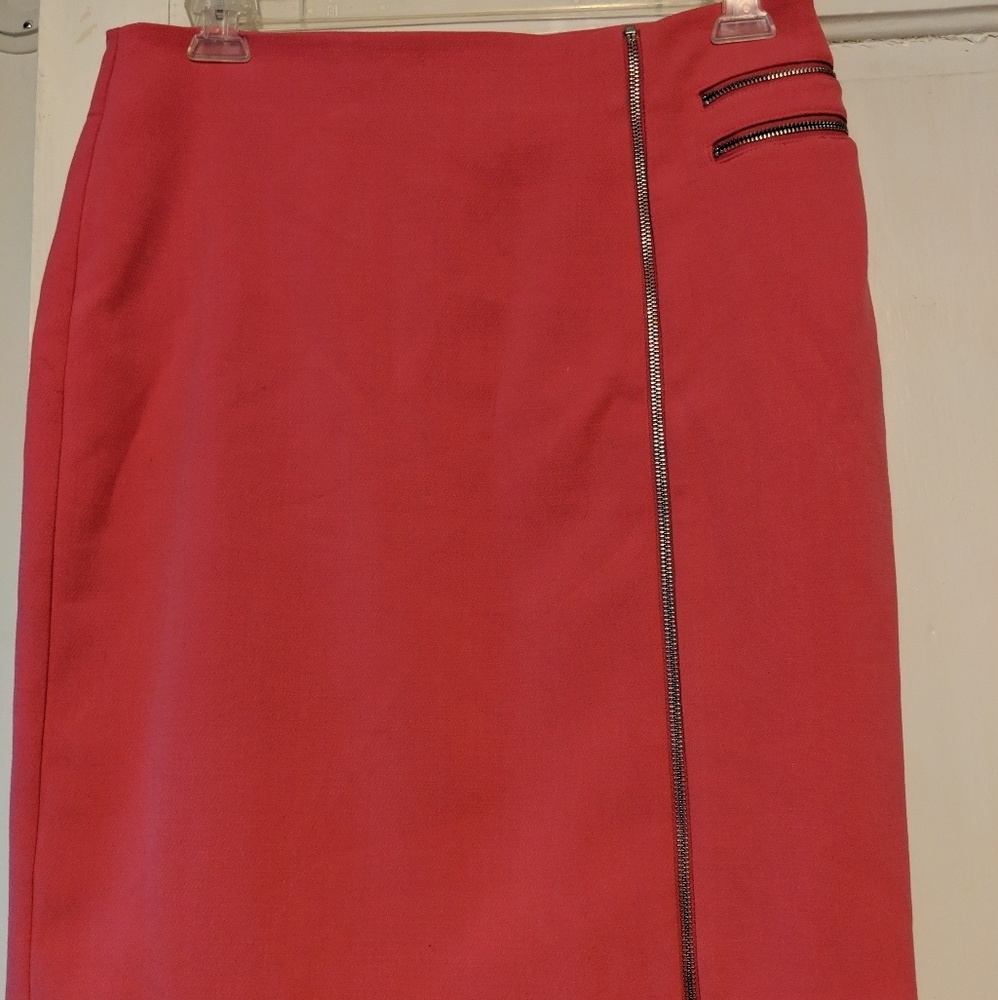 Hot pink zip up skirt